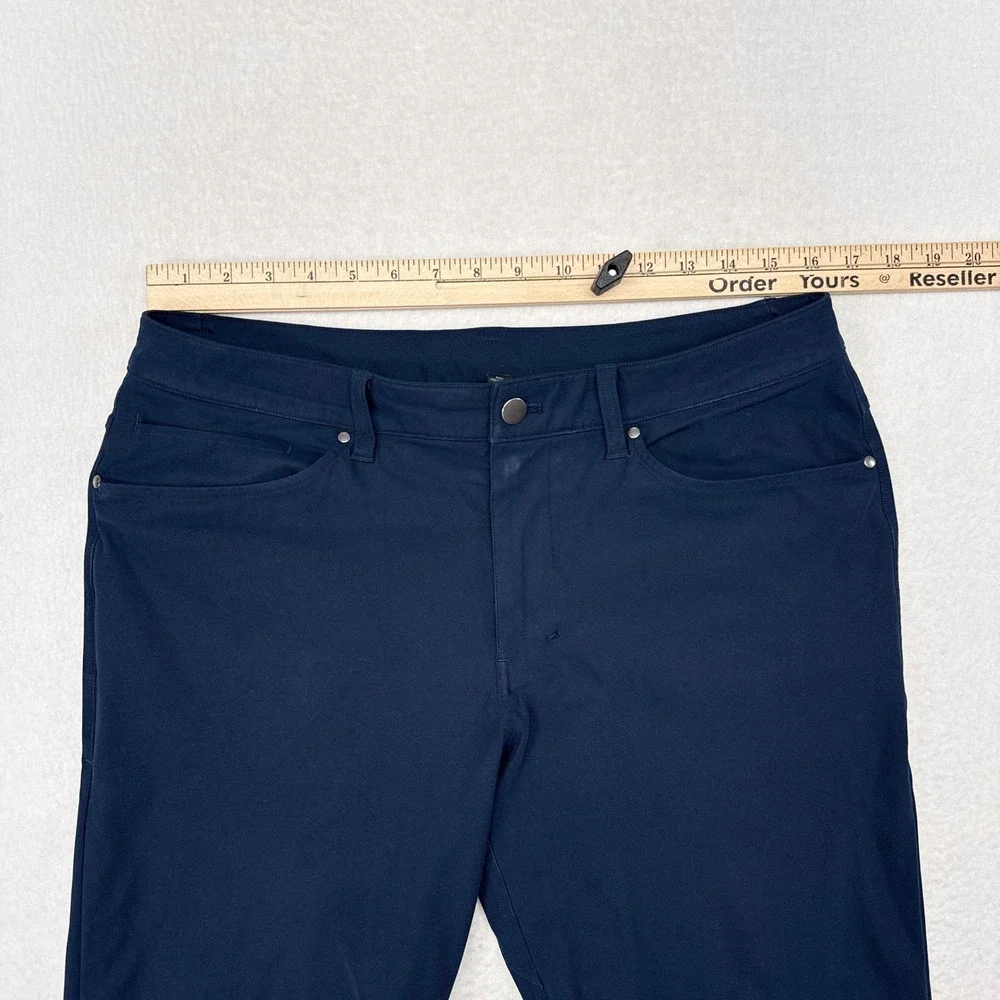 Lululemon ABC Pants Size 32 Navy Blue Slim Fit Stretch Smart Casual Office